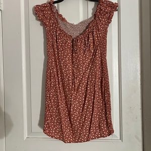 Burnt Orange Floral Dress